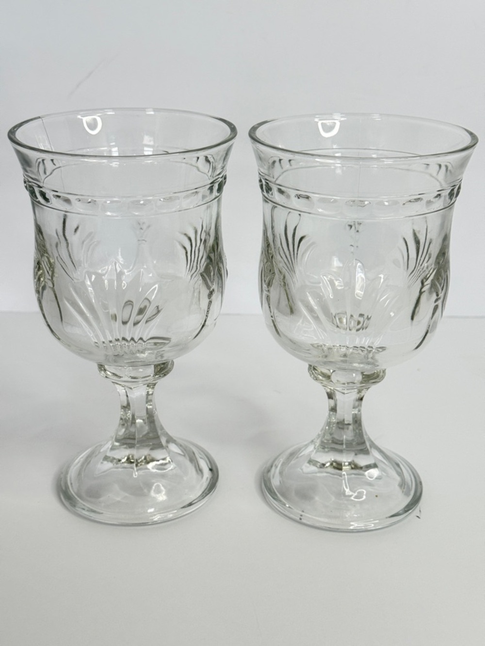 Toscany Alexandria Set of 2 ~ Clear Cut Crystal 7" Water Goblets - Picture 5 of 7